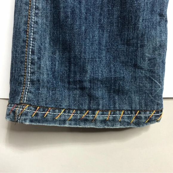 Antik Denim Jeans Medium Blue 9 Button Fly Decorative Pockets - Picture 10 of 12